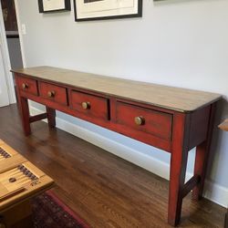 Red Console Table w/ Drawers