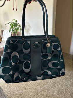 Coach Teal Blue Signature Bag