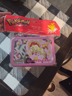 Vintage Pokemon Storage Tin Box Rapidash Metal 2000 New Sealed Nintendo