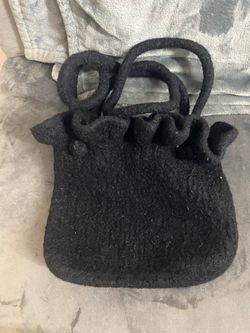 Black Felted Wool Handbag