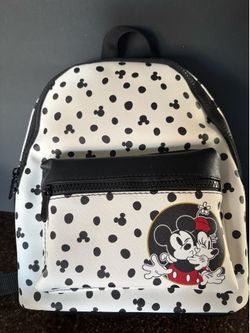 Mickey & Minnie Mouse Disney Bioworld Polka Dot Backpack Handbag - New!
