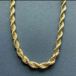 14kt Italy Gold Plated Rope Chain