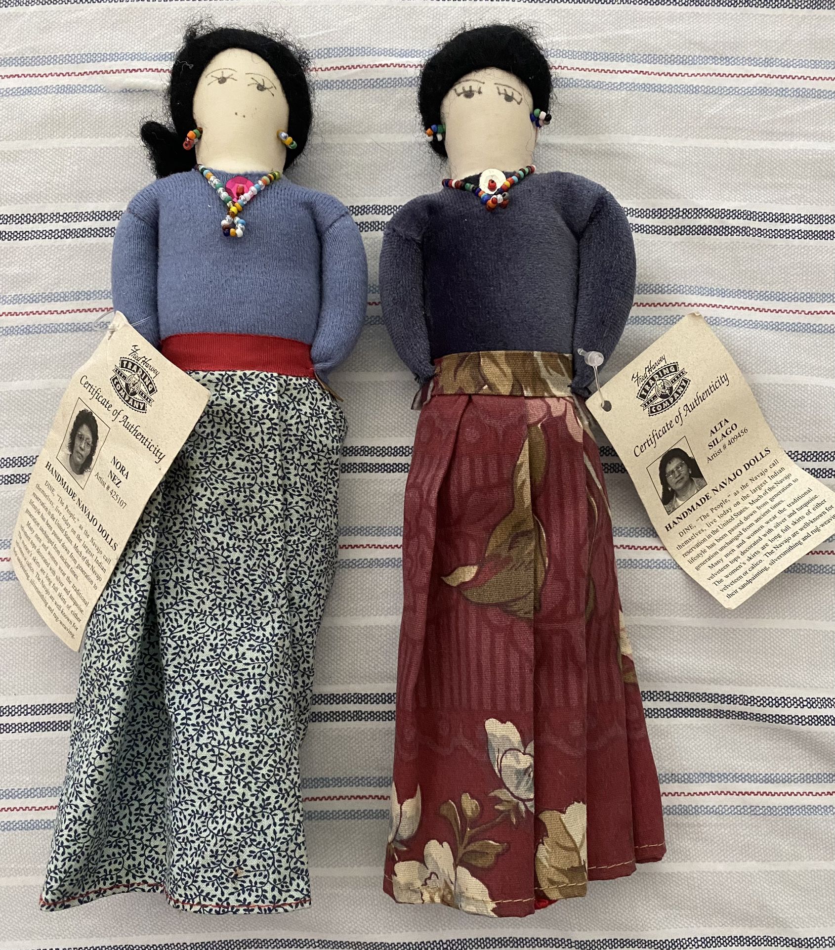 10” Tall Original Handmade Navajo Dolls . Priced individually at $30. Please check my other items.
