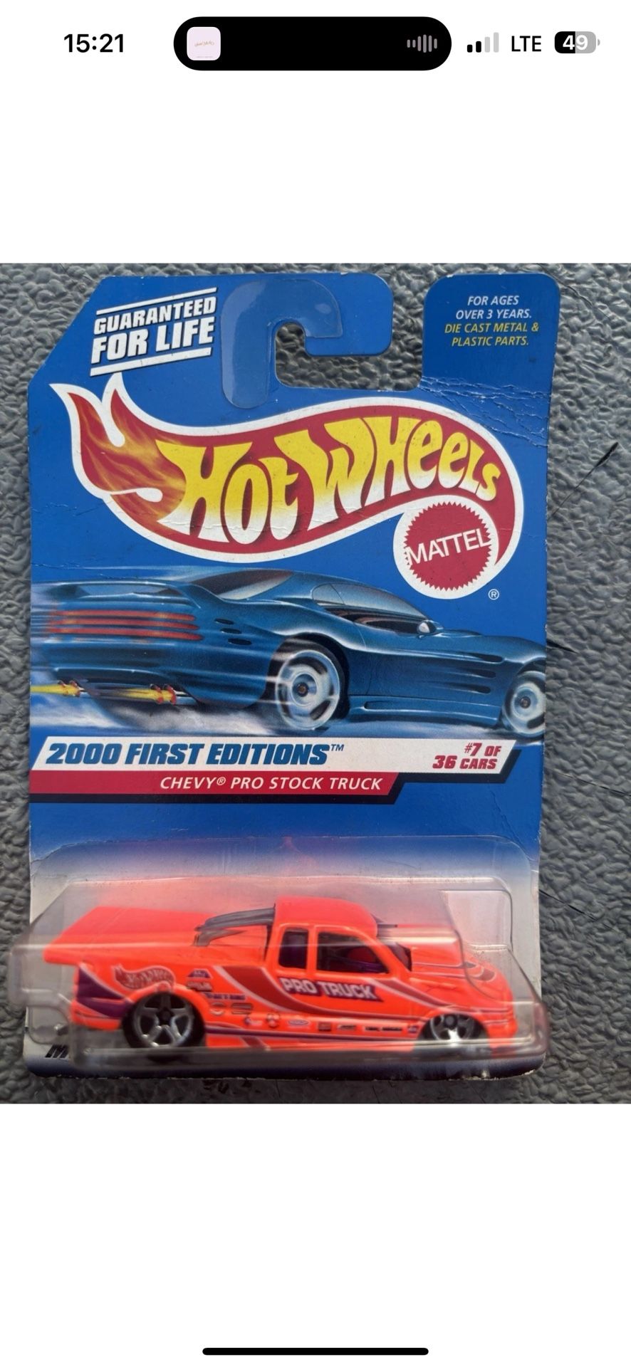 1999 Old Hot Wheels CHEVY PRO STOCK TRUCK - 2000 First Editions - Collector #67