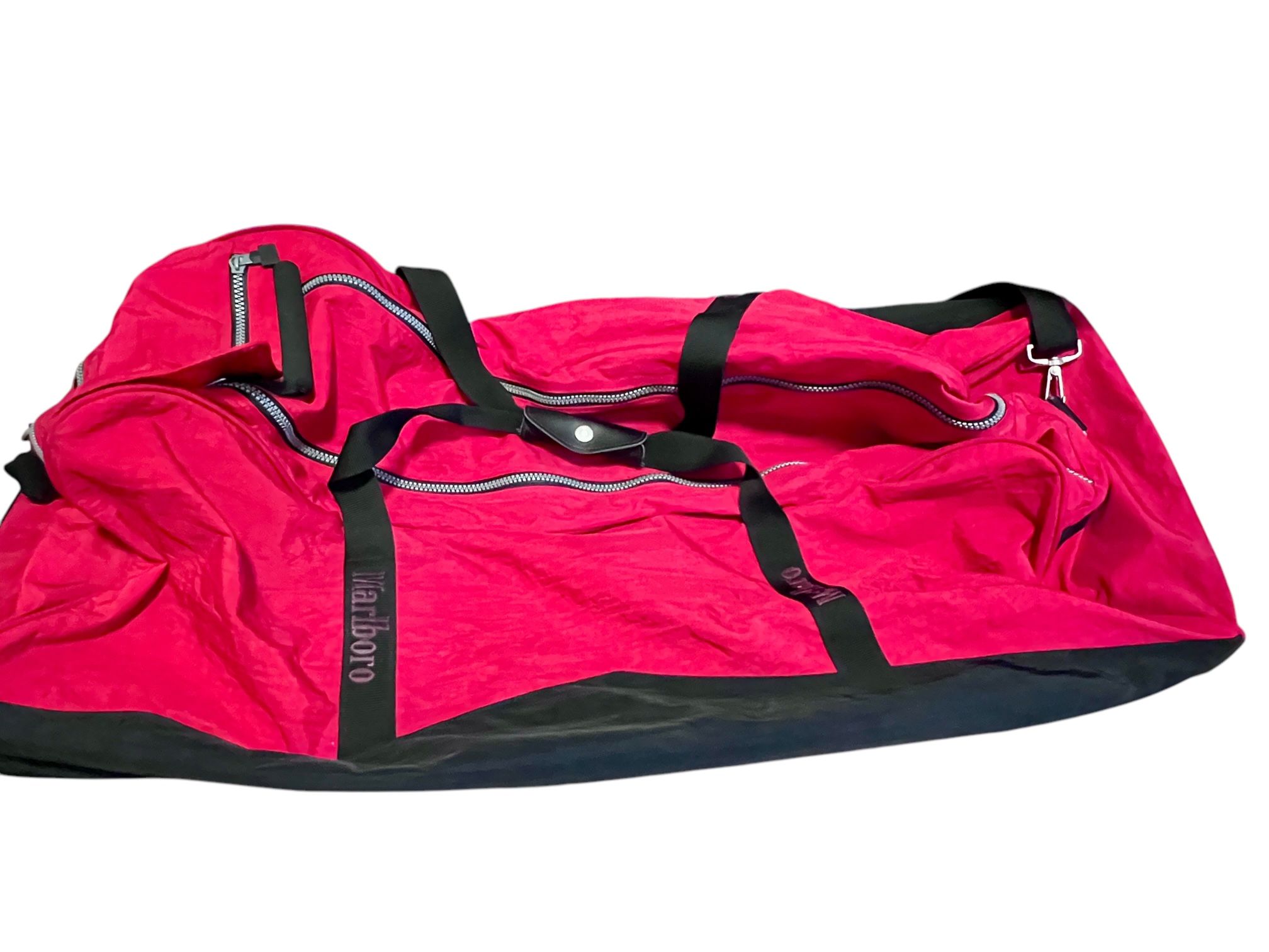 Marlboro Unlimited Vintage 1990s Large Duffle Travel Gym Bag Logo On Wheels