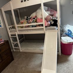 Twin Bunk Bed Frame With Slide