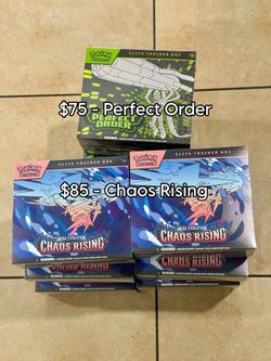 Chaos Rising ETBs & Perfect Order ETBs Pokemon TCG