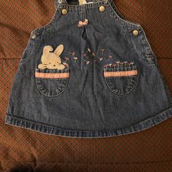 Carters jean dress/Ish Gish overalls size 3-6 mos