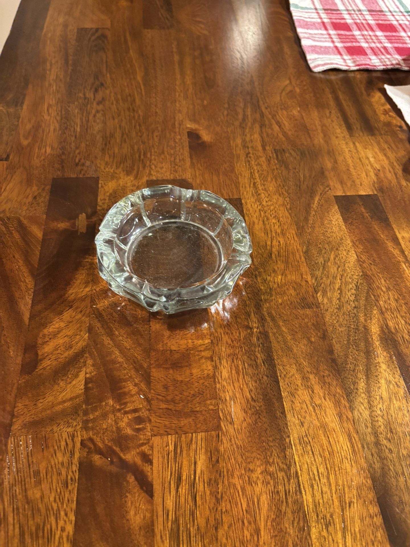 Vintage Heavy Clear Glass Ashtray