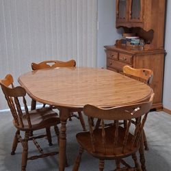 Table, Chairs And Hutch