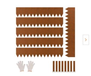 Steel Landscape Edging 6-Pack 40x8" Weather-Resistant Metal Garden Border, Bendable for Flower Beds & Pathways