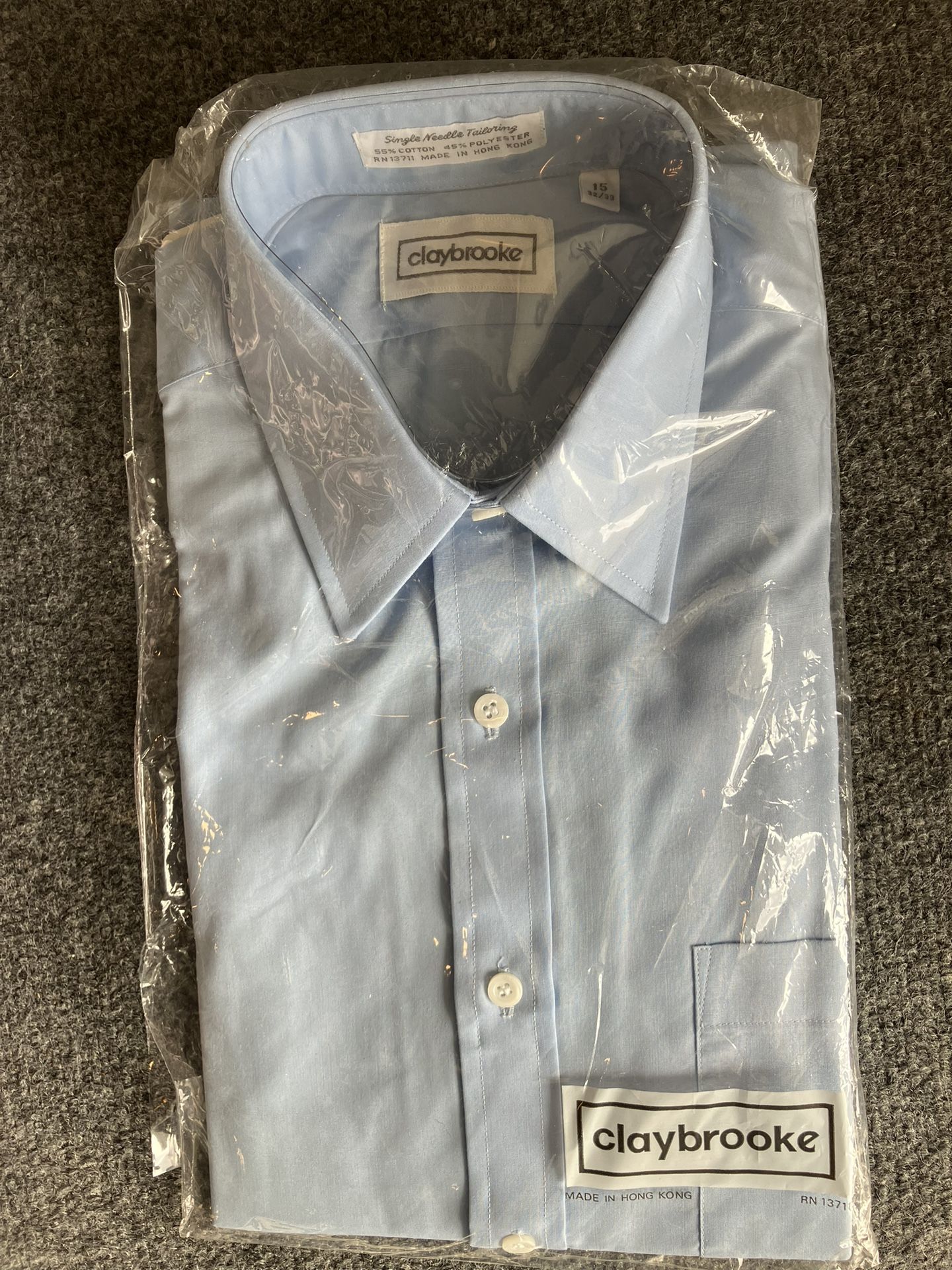 New Men’s Button Up Business Shirt Light Blue