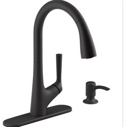 KOHLER-Elmbrook-Single-Handle-Pull-Down-Sprayer-Kitchen-Faucet-in-Matte-Black-K-R22968-SD-BL