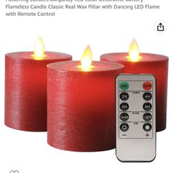 Red Flame less Candle 