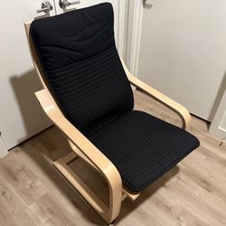 Ikea Armchair, birch veneer/Knisa light beige