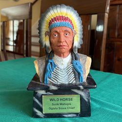 Wild Horse, 9 Inch Indian Statue On Base
