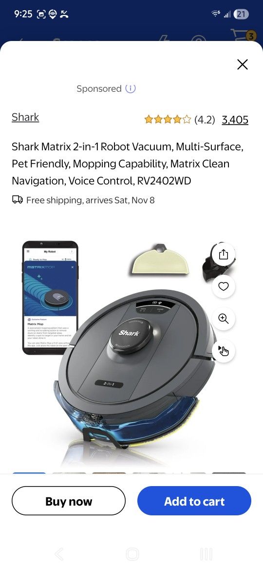 Shark IQ 2 In 1 Robot Vacuum Cleaner