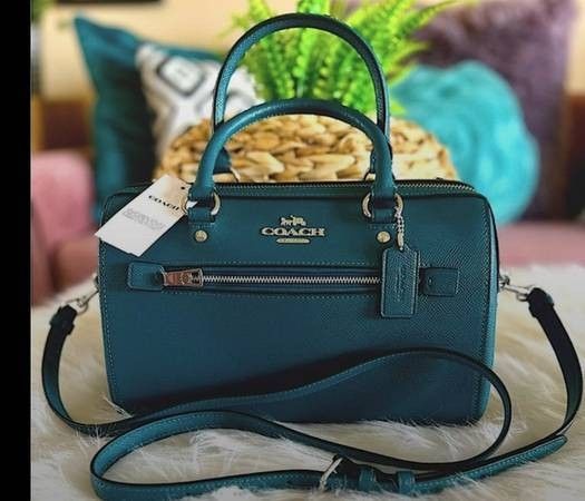 New Coach Rowan Satchel in Deep Turquoise.