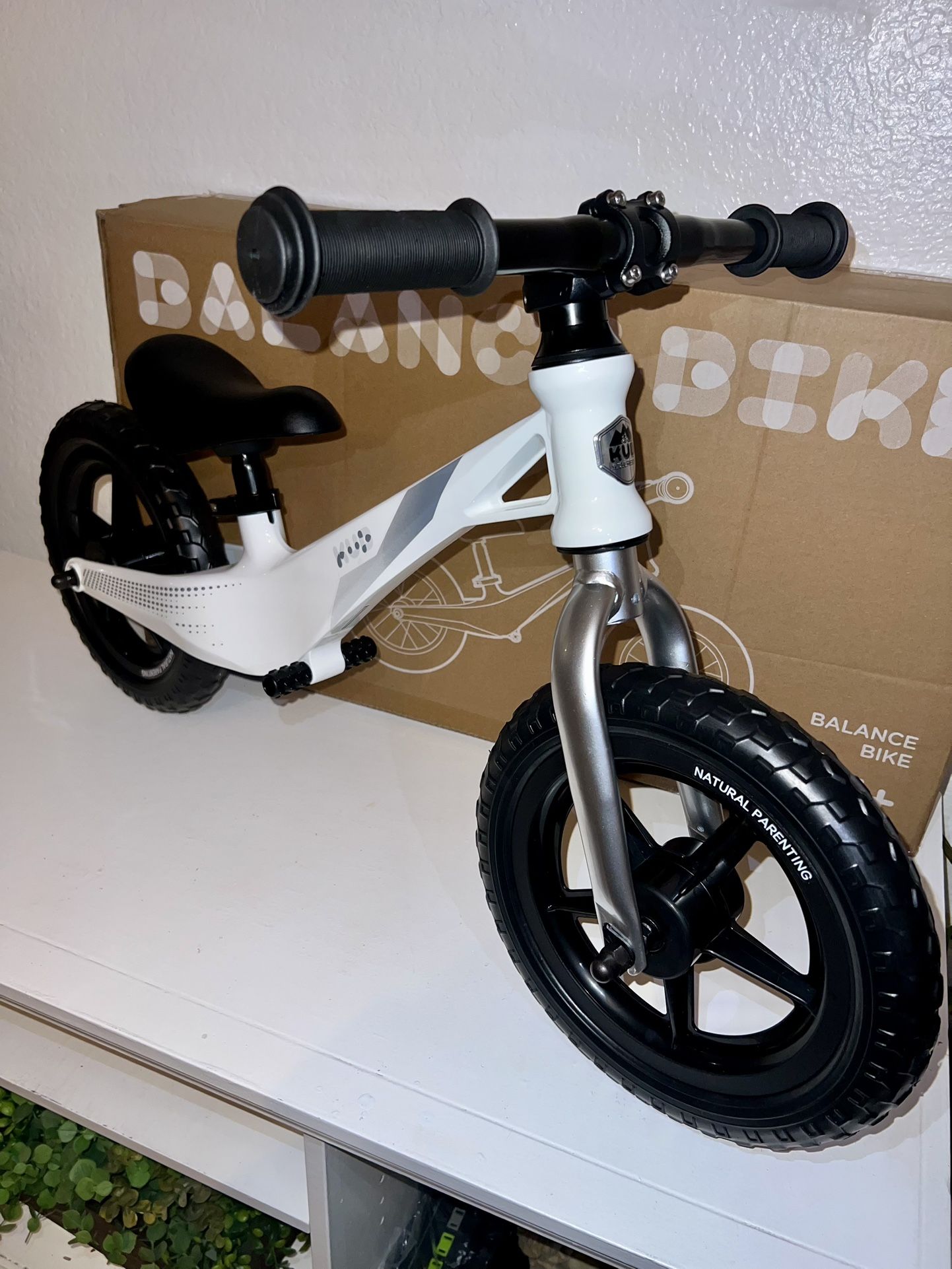 Balance bikes for only $45, brand new in box, available in black and white.