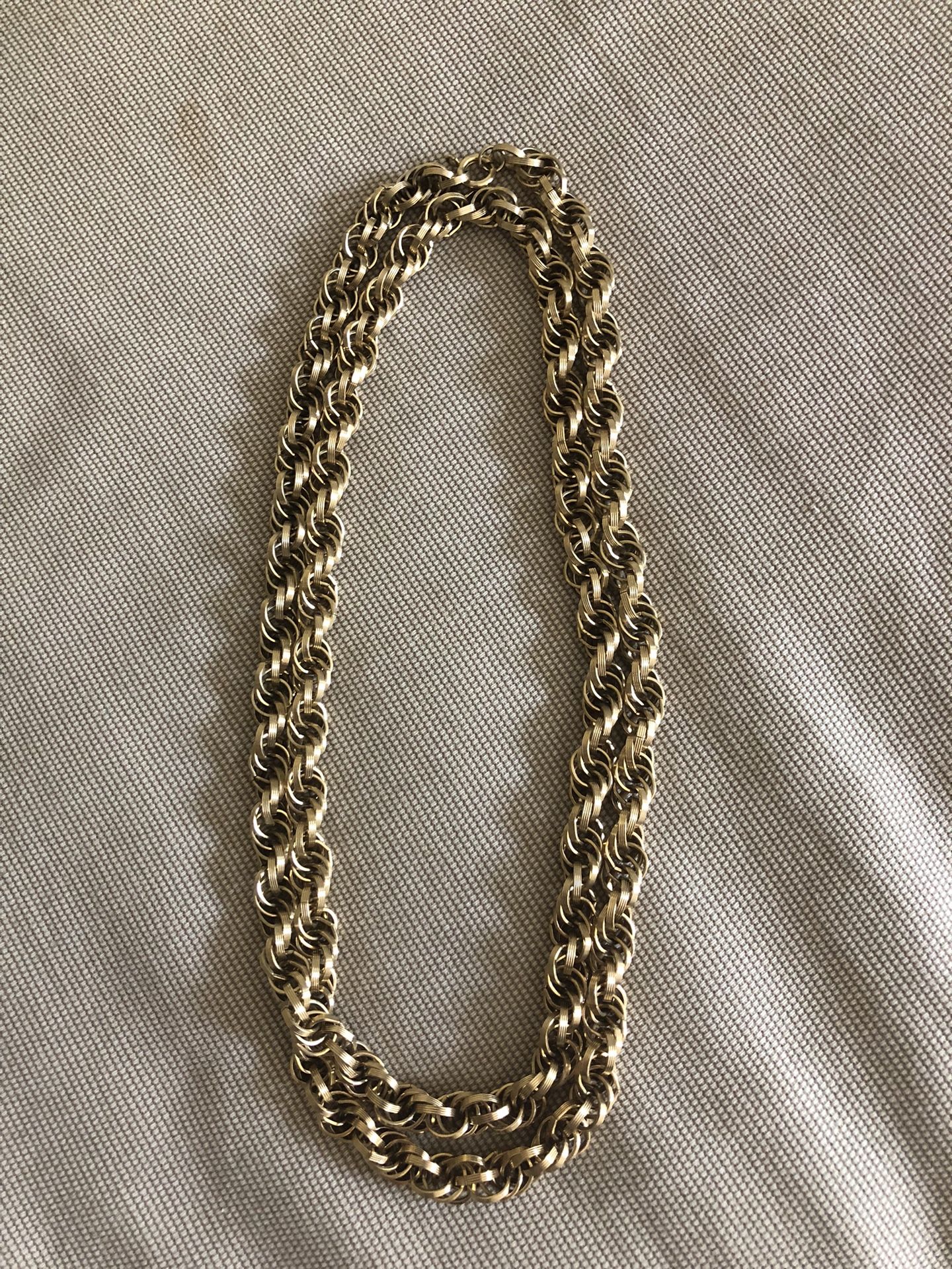 Vintage Twisted Rope Gold-Plated Chain 