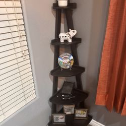 Modern Black Corner Shelf Unit – 5 Tier 