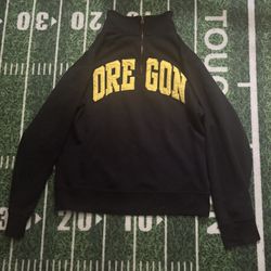 Oregon University Black & Yellow Quarter Zip Sweatshirt