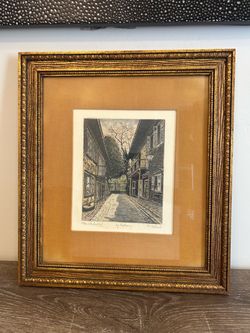 Etching Schubert’s Birthplace Colored Etching Framed A27 18T549