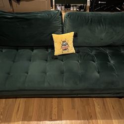 Green Velvet Couch 