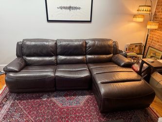 Genuine Leather Sofa with Chaise