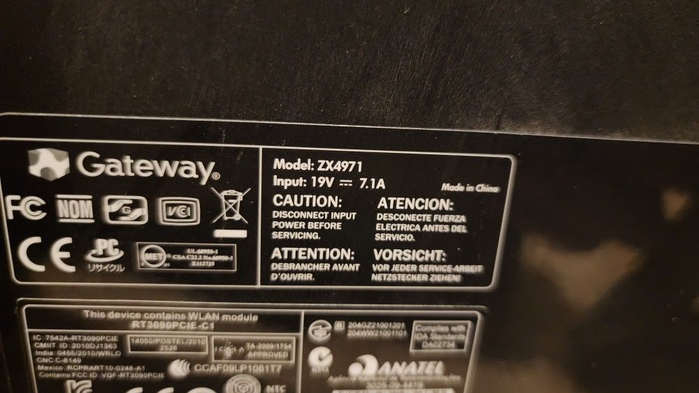 Computer Gateway ZX 4971 - coffeafoods.com