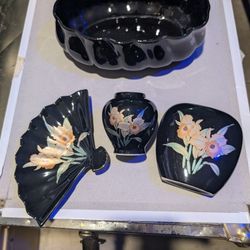 Set Of Japanese Floral Vases 4 Pcs