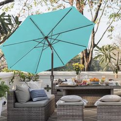 Outdoor Patio Umbrella, 9FT, Aqua/Turquoise, New In Box