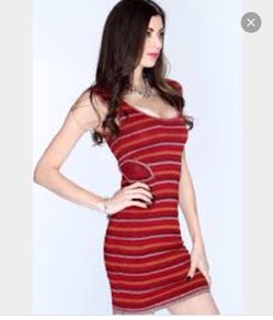 Wine rusty multi color small dress