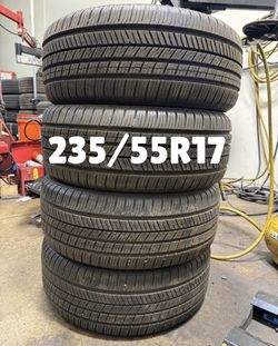 Four 235/55R17 Yokohama Tires