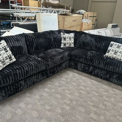 Black Deep And Large Sectional 