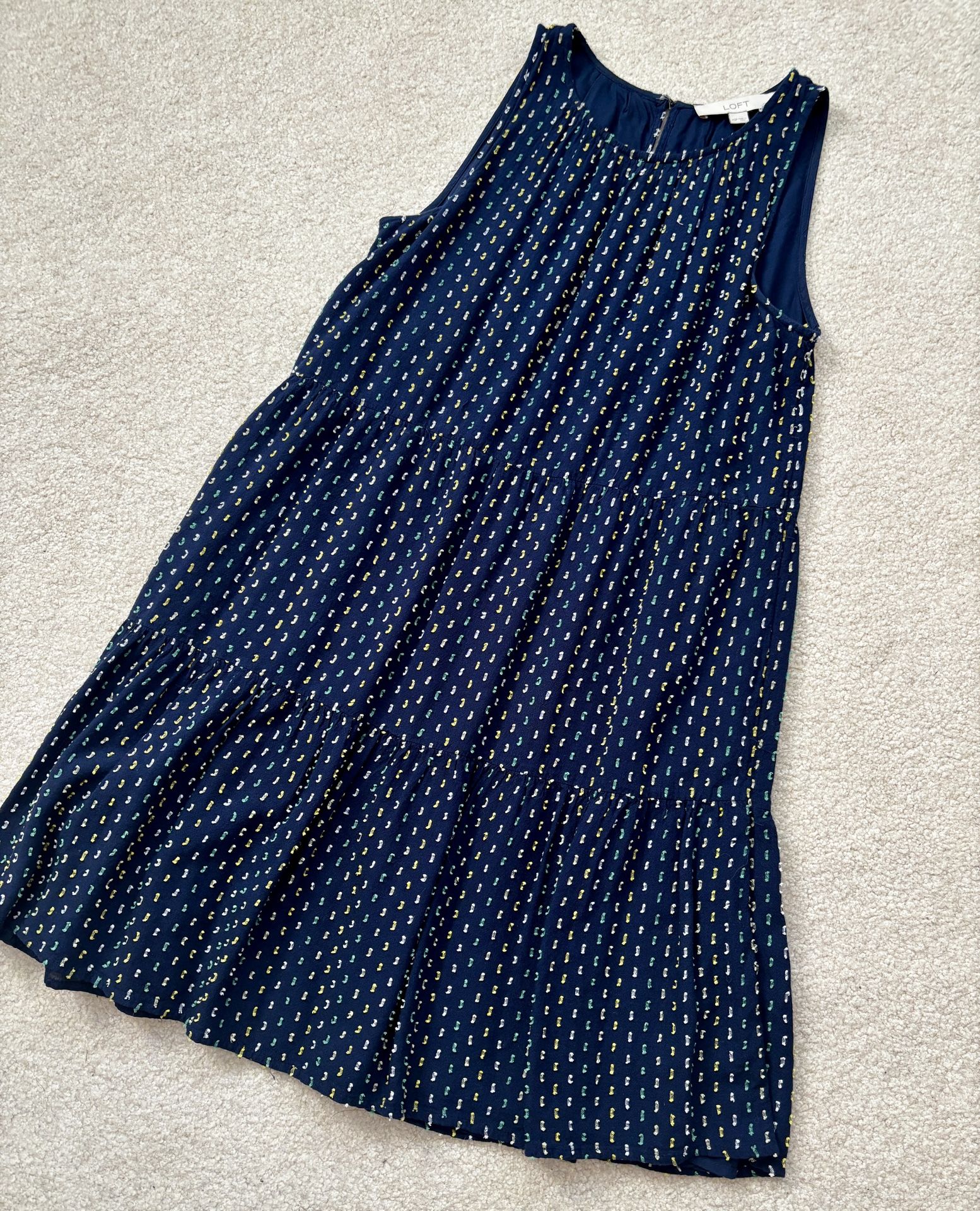 LOFT Sleeveless Navy Dress