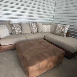 Brand New Out Of Box 2- Piece Sectional With Ottoman