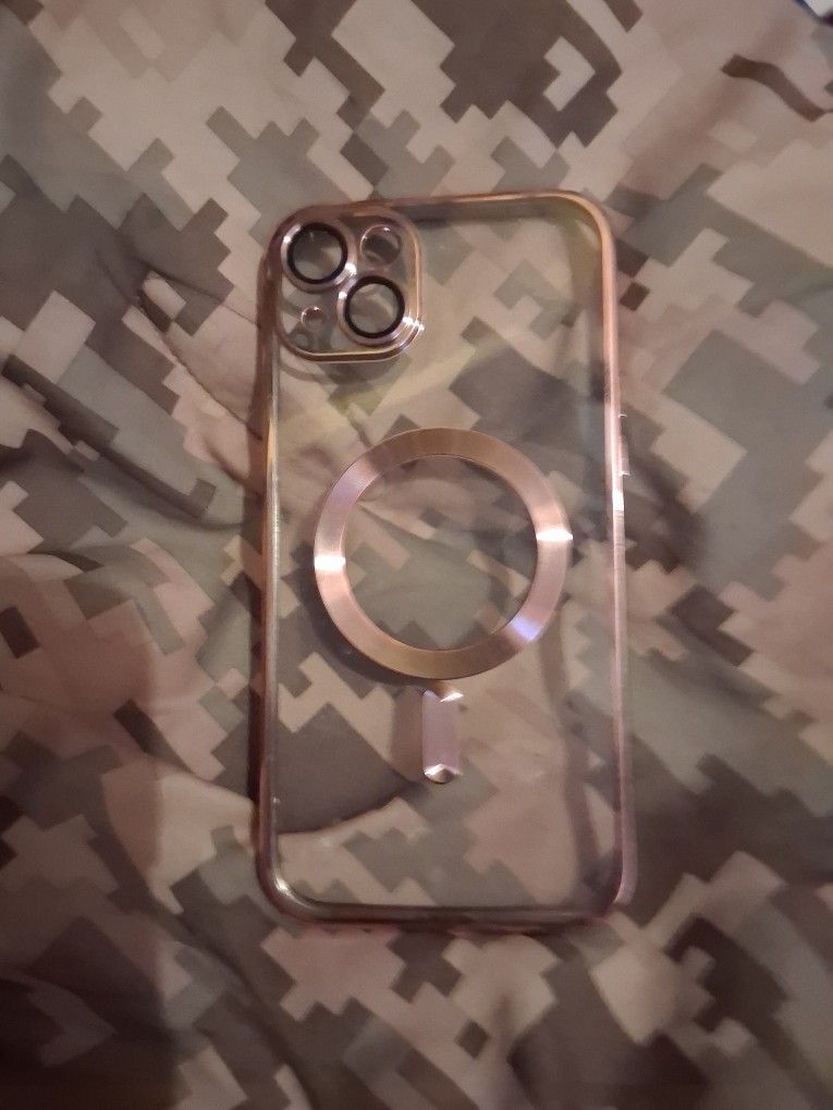 Case for iPhone 13 Silicone Camera Protection Chrome Rose Gold