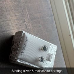 Sterling Silver & Moissanite Earrings 