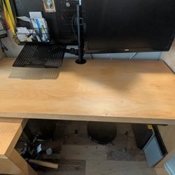 IKEA Desk + Monitor Stand With AOC Monitor 
