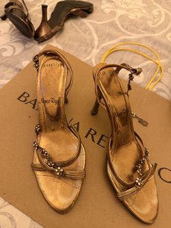 Gold Colored Heels With Chain