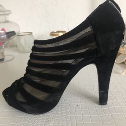 Michael Kors Sexy Black High Heel Shoes With Zipper Size 10 Narrow 