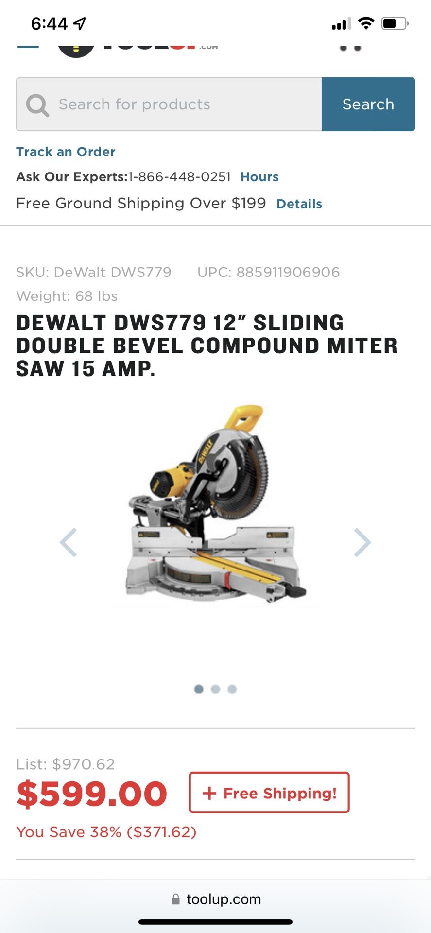 Dewault 12” Miter Saw Model Dws779 Home & Garden
