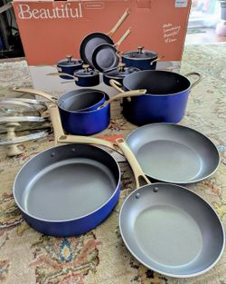 Beautiful By Drew 10-Piece Navy Pots & Pans Set