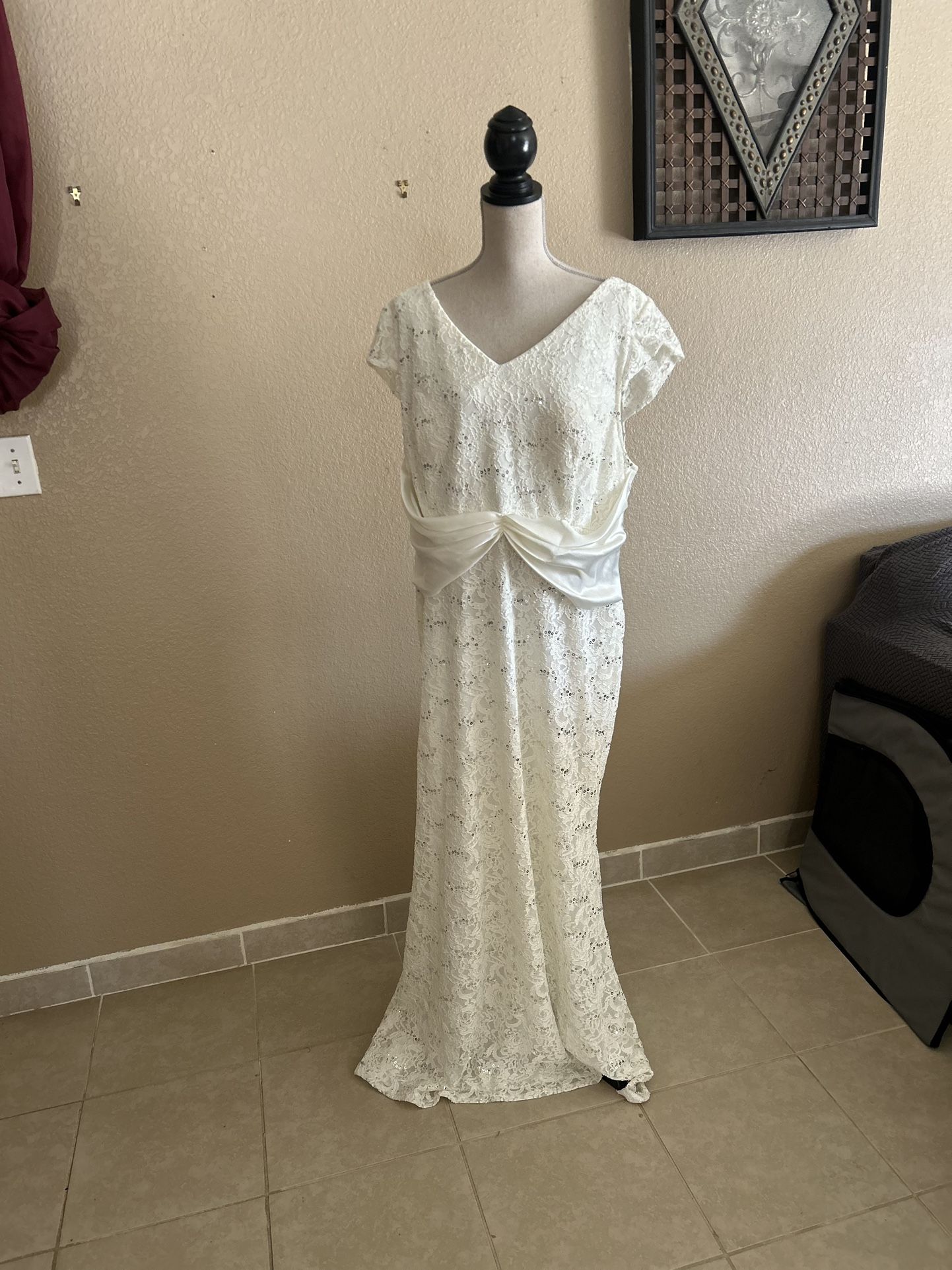 New Fiesta Fashion light beige Wedding Dress Size 3X -Large