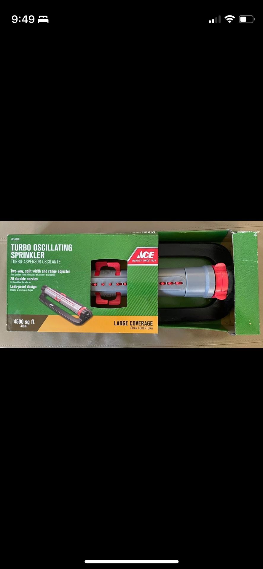 ACE HARDWARE Turbo Oscillator Sprinkler Large Coverage 4500 Sq Ft 20 Adj Nozzle