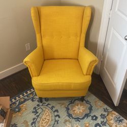 Yellow Accent Chair With Ottoman