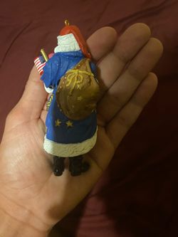Patriotic Santa Claus Christmas Ornament Figurine