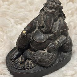 Vintage bronze resin sculpture statue of the Hindu deity Ganesha