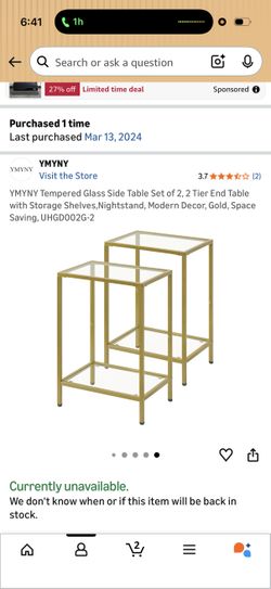 2 gold nightstands